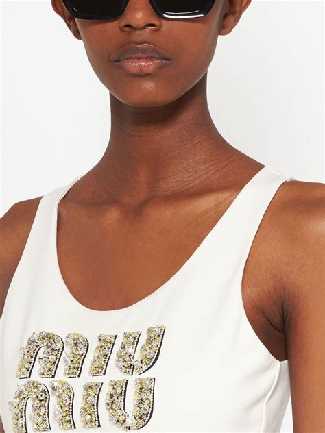 cropped miu miu|farfetch miu mitu tops.